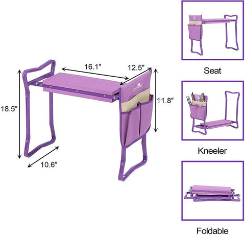 Garden Foldable Kneeler & Seater + Tools Bag - Garden Seater