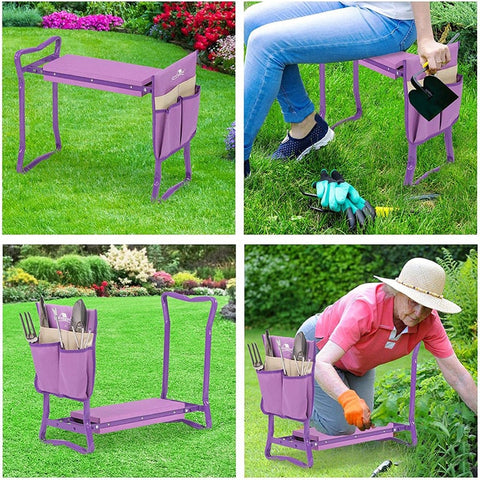 Garden Foldable Kneeler & Seater + Tools Bag - Garden Seater