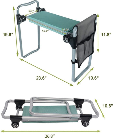 Garden Foldable Kneeler & Seater + Tools Bag - Garden Seater